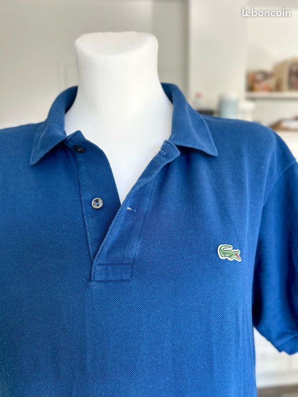 Polo bleu foncé manches courtes 100% coton Taille 5/XXL 46 Lacoste (image 8)
