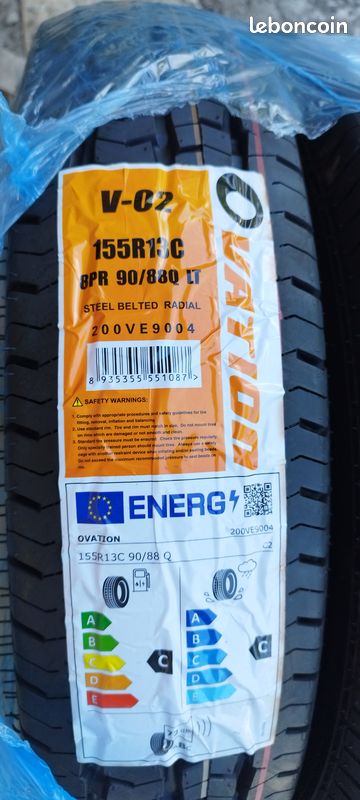2 Pneus remorque / caravane Neuf 155R13 90Q renforcé Ovation (image 1)