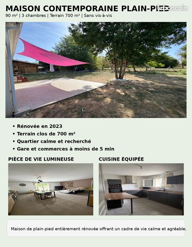 Maison 4 pièces 90 m² · à Pineuilh · 90 m² · 920 €/mois