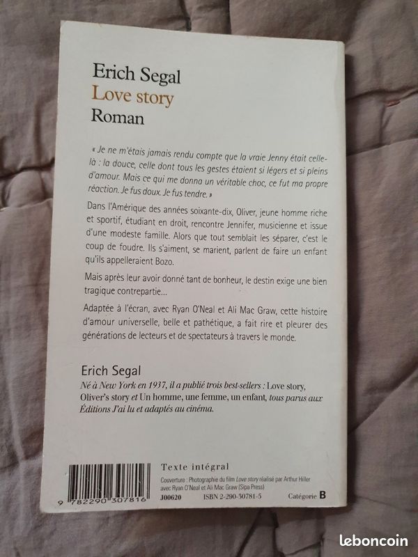 Livre Love story par Erich Segal (roman) (image 2)