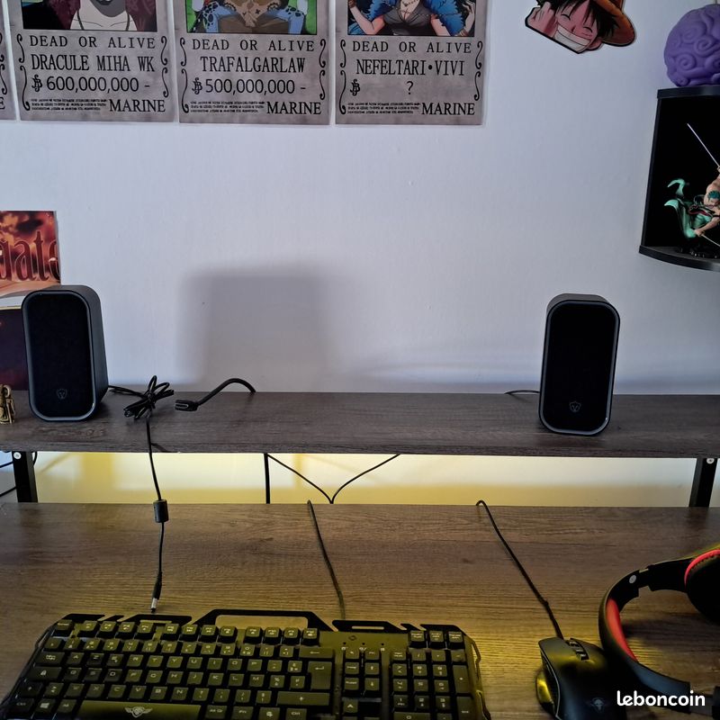 Bureau de gaming apparence chêne gris (image 9)