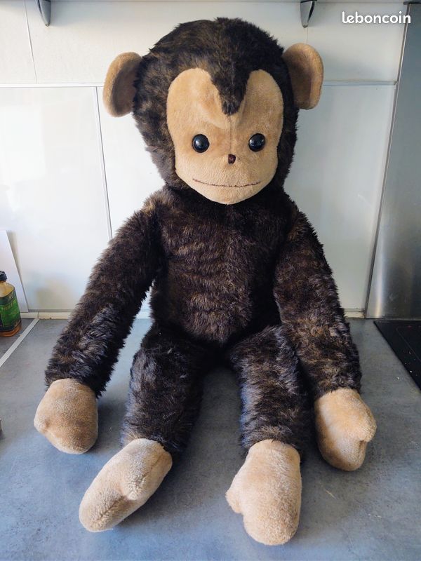 Grande Peluche Singe vintage Jeux Jouets