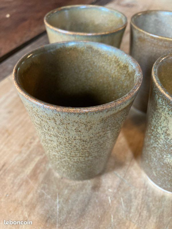 Lot de 5 verres en grès Digoin vintage – années 70/80 (image 11)