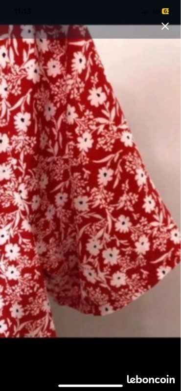 Blouse imprimée fleurs rouge femme T :42 ETAM (image 12)