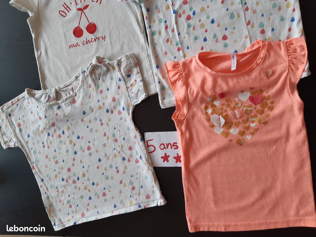Lot 5ans été tee-shirts fille (image 4)
