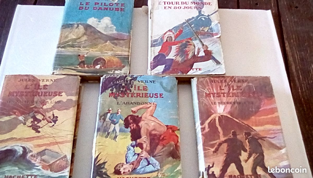 5 LIVRES JULES VERNE ILLUSTRES H.Faivre et H.Galland (image 1)