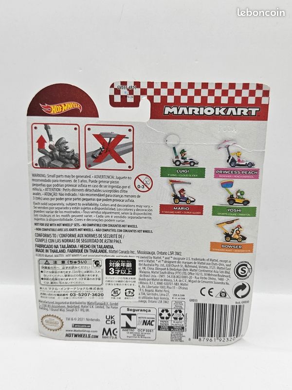 Hot Wheels Mario Kart Bowser Standard Kart - Voiture Métal 1/64 Collection