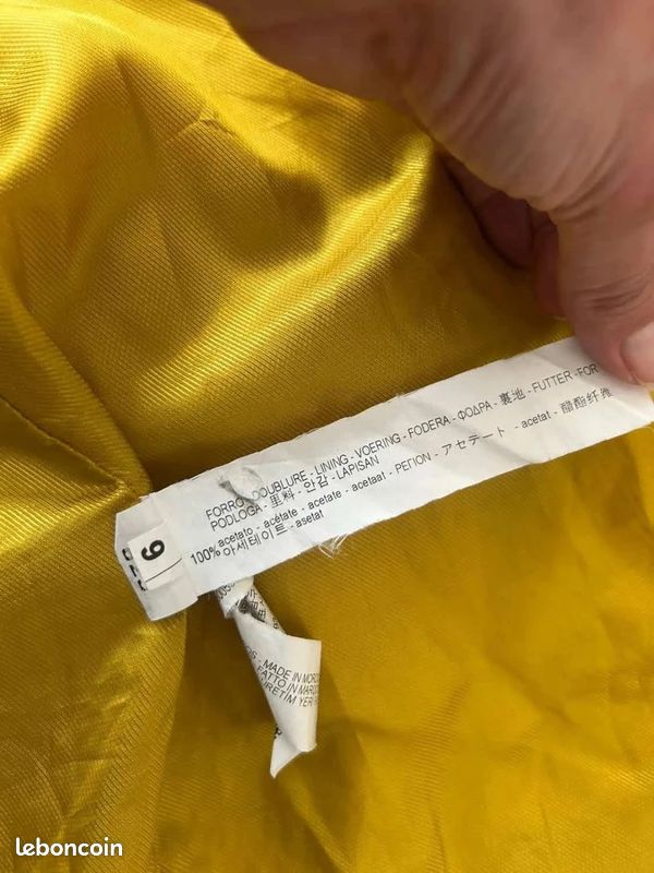 Blazer Long veste Zara Basic Jaune Moutarde Taille M 38 Élégant & Structuré (image 8)