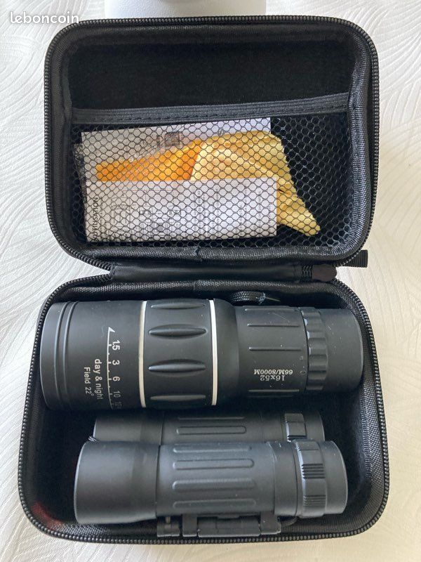 PARENCE Monoculaire 16x52 Vision Nocturne HD – Grossissement Puissant, Lentille Blindée Anti-Rayures, Housse + Nettoyage Inclus – Parfait Pour Camping, Pêche, Concerts, Chasse Et Observation