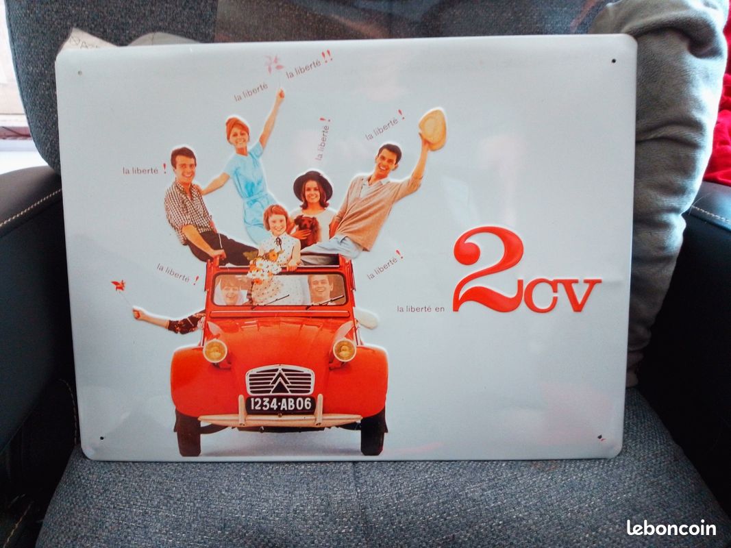 Plaque Métal Vintage Citroën 2CV – Fabriquée En France, Décoration Auto