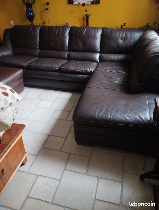 Vend canapé cuir (image 1)