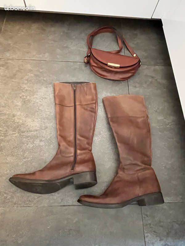 Bottes Plates Bottes Marron Jonak Bottes A Plateforme Jonak Jonak