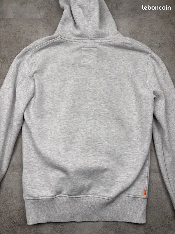 Sweat à capuche homme XXL 2XL Superdry bleu/gris avec logo