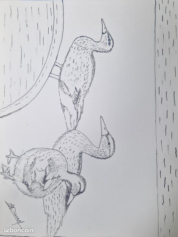 Dessin à L'encre Original – Lalauze Par Destable, Signé, Manuscrit, Lettre Autographe