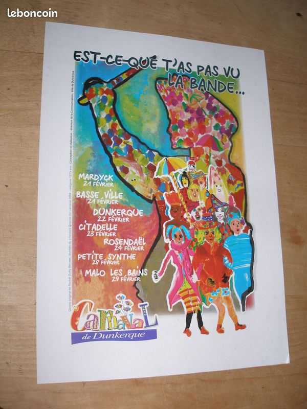 3 Affiches Carnaval Dunkerque 2014_2015_2021 29x21cm Non