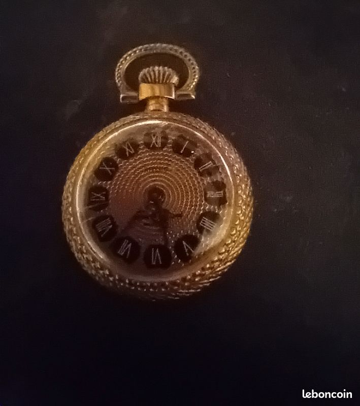 Montre à Gousset Française Plaquée Or Mécanique - À Restaurer, Cadran Chiffres Arabes