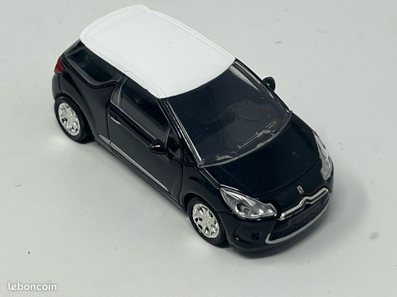 A46 1:60 NOREV 3 POUCES CITROEN DS3 2010 BLANCHE AVEC TOIT BLEU COMME NEUVE E