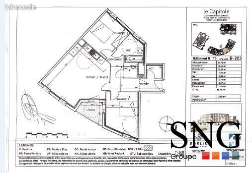 Appartement 3 pièces 68 m² · à Haubourdin · 68 m² · 869 €