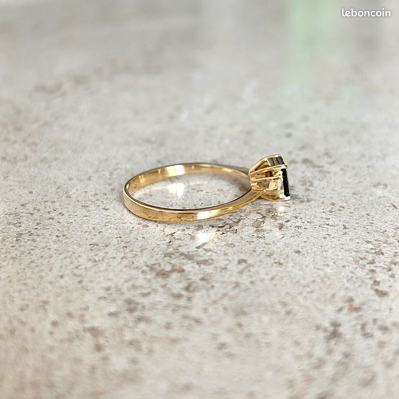 Bague Trilogie - Or Jaune 750 Saphir & Diamants (image 4)