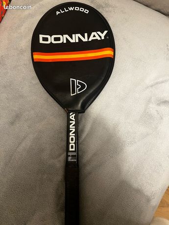 Raquette De Tennis Vintage DONNAY Allwood #4 - Fibre Vulcanisée, Belgique, Taille 7 1/2"