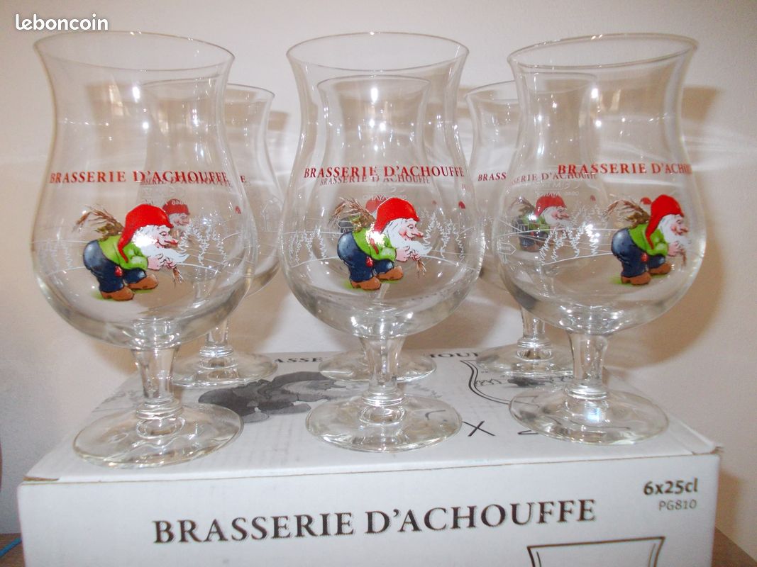 6 Verres à bière " La Chouffe " 25 / 33 / 50 cl neuf (image 1)