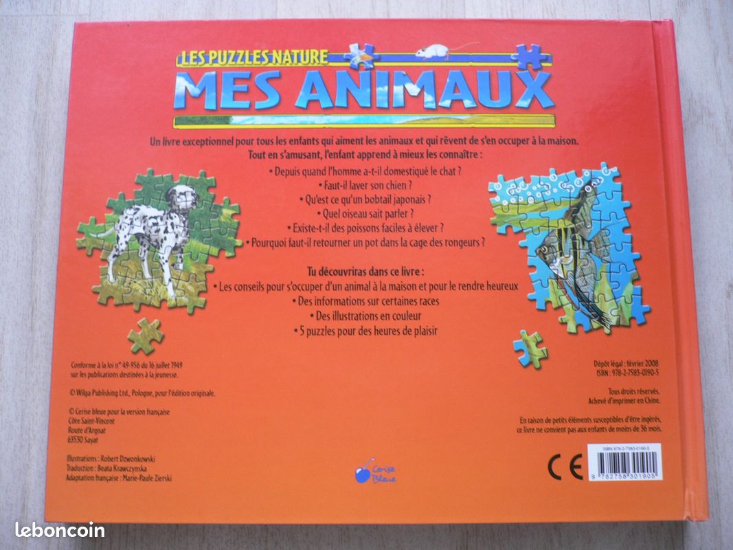 Livre des puzzles «Mes animaux» ADIL7 (image 2)