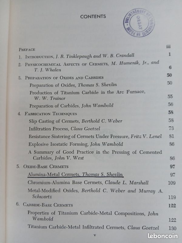 Livre science CERMETS de TINKLEPAUCH CRANDALLL (image 3)