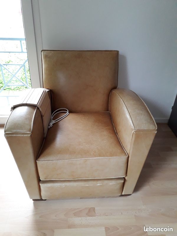 Fauteuil vintage cuir (image 1)