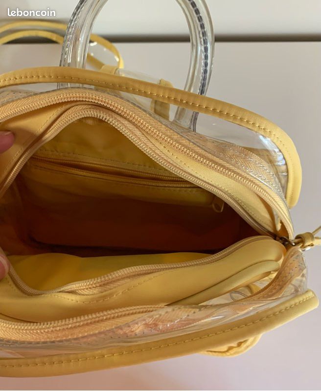 Sac à main ou bandoulière transparent et jaune (image 9)