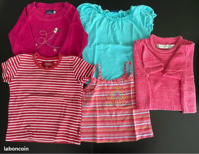 Lot De 4 T-shirts Fille Disney Minnie - Tailles 3T Et 4T - 100% Coton, Manches Longues
