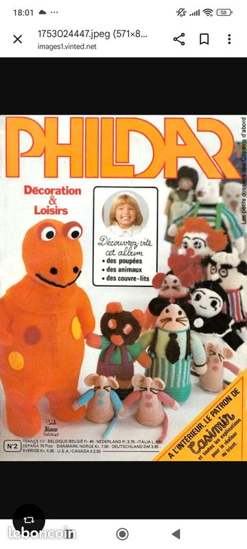 Peluche ancienne 42 cm / L’île aux enfants - Casimir - Label Emmaüs