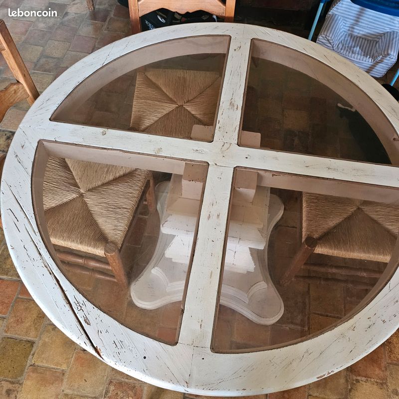 Table à manger ronde + chaises (image 1)
