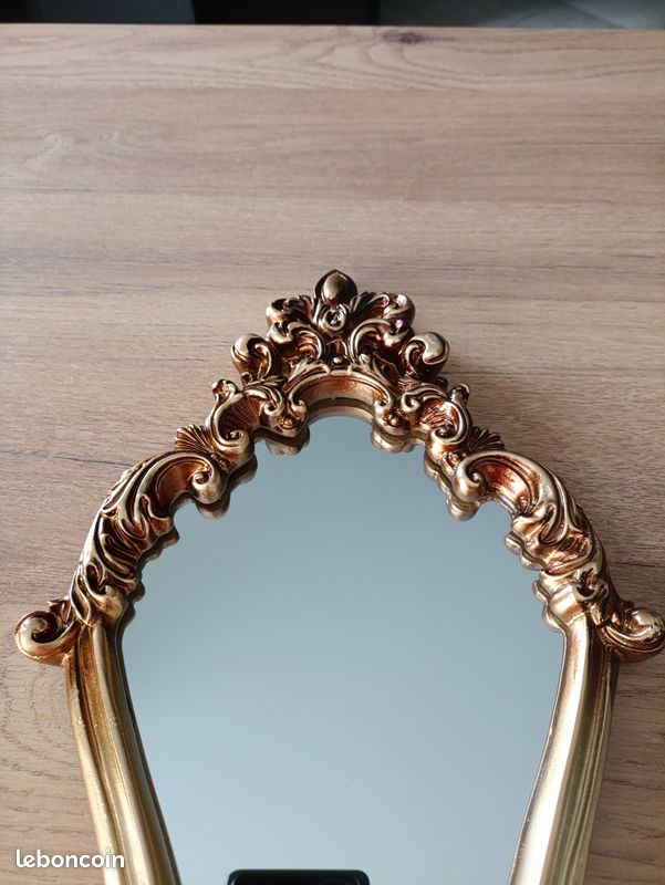 Miroir Mural Vintage Art Nouveau Fer Forgé – Style Antique, 50cm, Par Aubaho