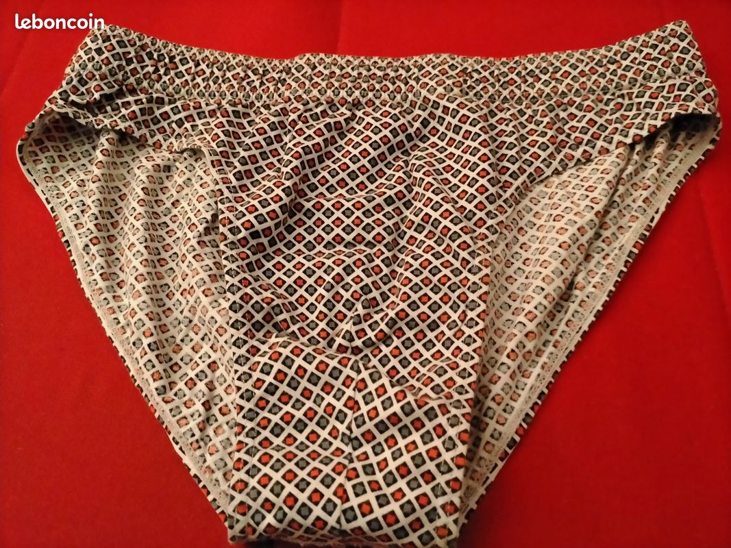Parfait état - Eminence - Slip rouge, blanc et vert - Taille L - 100 % coton - (image 11)