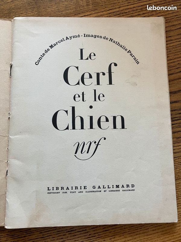 M Aymé. Nathalie Parain.Le cerf et le chien. Edition originale 1938 (image 2)