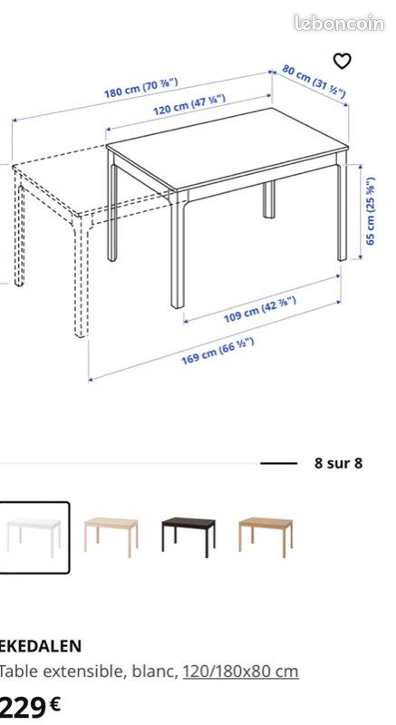 Table blanche extensible ikea (image 3)