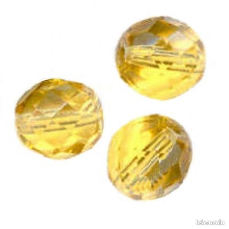 200 Perles Facettées De Bohème - 4 Mm, Couleur Topaze, Marque Preciosa, Fabrication France