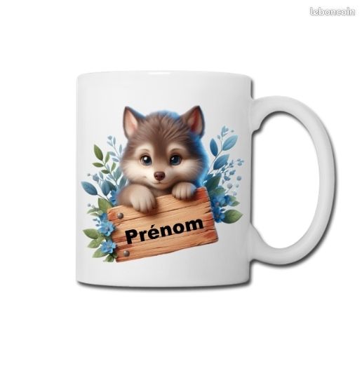 MUG Chiot à personnaliser (bleu) (image 1)