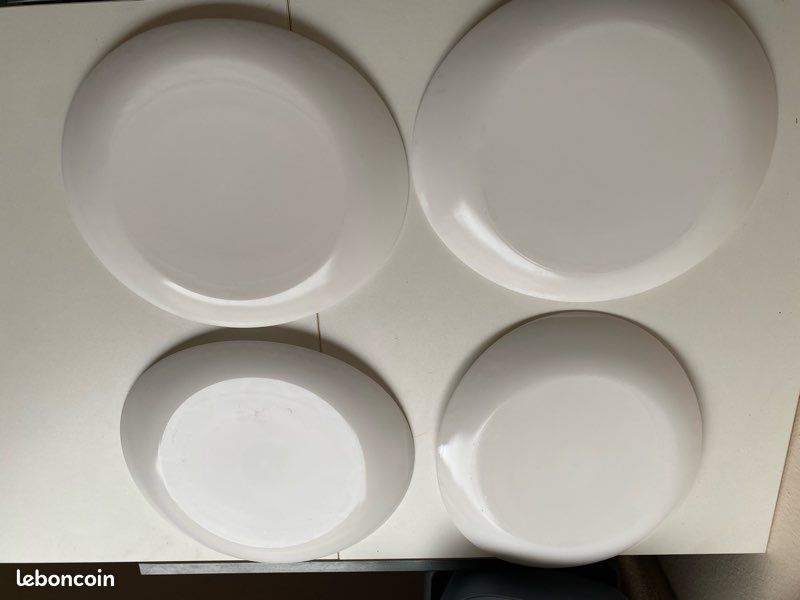 Lot de 4 assiettes blanches (image 4)