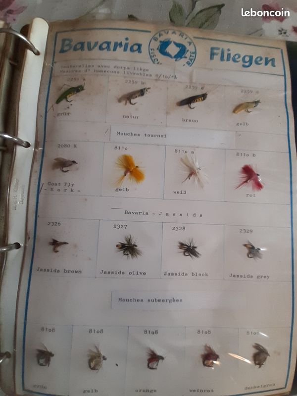 Étui à Mouches De Pêche Vintage - Origine Bavière, Allemagne - Plastique Ancien, Bon état, Ouverture Fermeture OK
