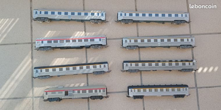 Lot De 4 Wagons Voyageurs Jouef Inox - Réf 5580 - Bon état, Voie Normale