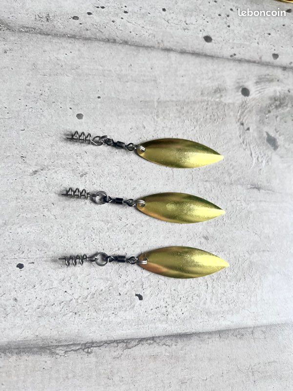 PATIKIL 50 Palettes Willowleaf Dorées Pour Leurres De Pêche – 22x16 Mm, Épaiss. 0,5 Mm – Vibrations Et Éclats Pour Eau Douce Et Salée