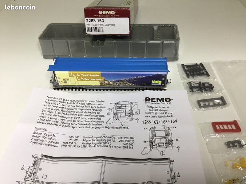 Wagon Bemo RhB H0m "Ardez" Réf 2288 163 - Occasion Pour Train Miniature