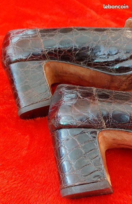 Mocassin vintage cuir croco (image 4)