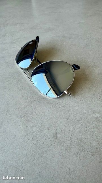 Lunettes de Soleil Ray-Ban Aviator Argent / Miroir - Avec Étui & Chiffon (image 2)