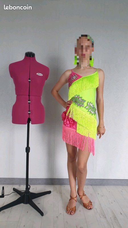 Robe fushia et vert anis danses latines (image 1)