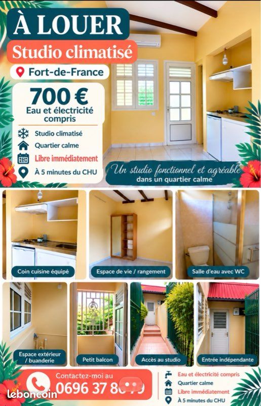 Appartement 2 pièces 21 m² · à Fort-de-France · 21 m² · 700 €/mois