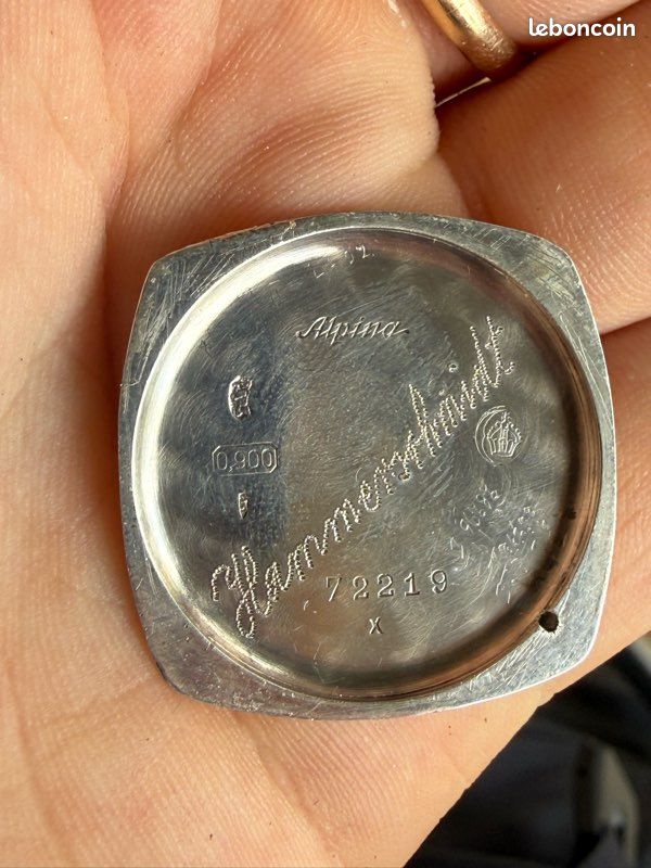 Rare Alpina Hermetic Trench Watch – Boîtier Tortue Argent 0.900 – Cal. 761 – Art Déco – Vers 1920 (image 4)