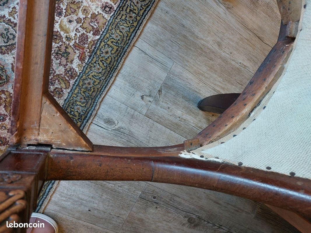 Fauteuil d'époque restauration tapisserie aux points (image 8)