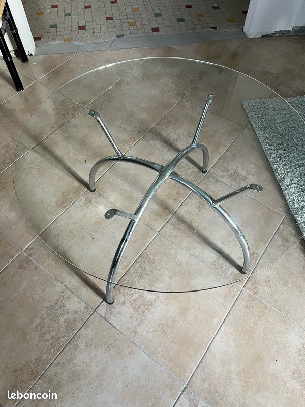 Table basse salon ronde en verre